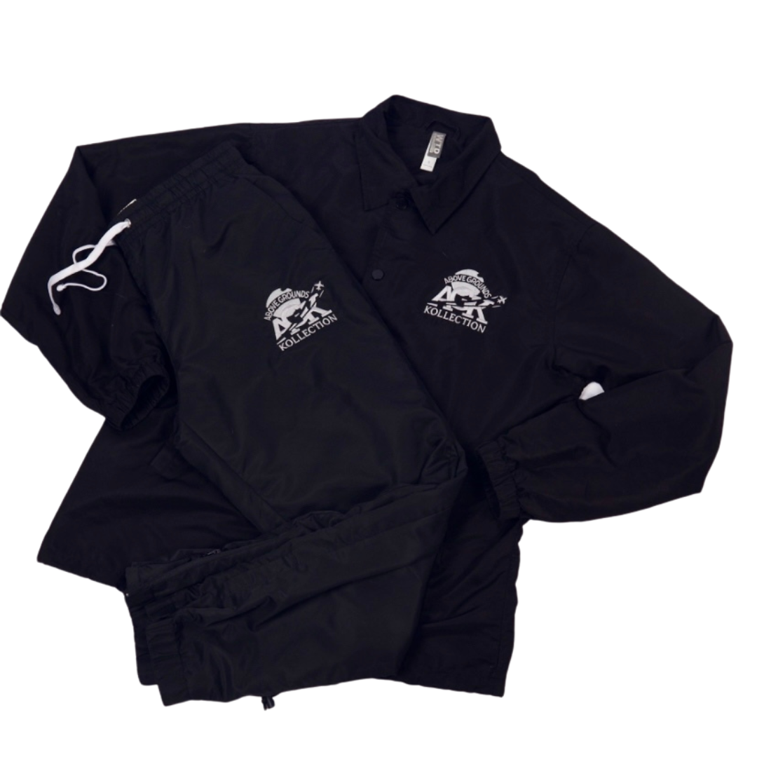 AGK TRACK JACKET [BLACK & SILVER]